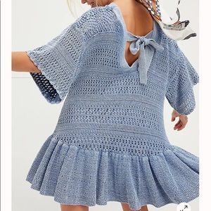 Free People Sistine Mini Dress Indigo